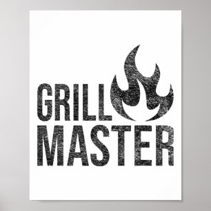 Grillmeister-Flamme Byrbecue BBQ Rauch Holzkohle O Poster