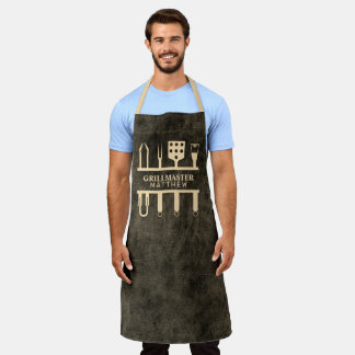 Grillmeister klassische Barbecue-Werkzeuge mit ind Schürze