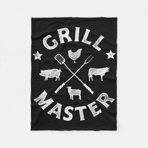 Grillmeister Lustig Schwein BBQ Barbecue Grillmast Fleecedecke