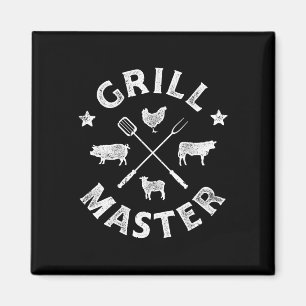 Grillmeister Lustig Schwein BBQ Barbecue Grillmast Magnet
