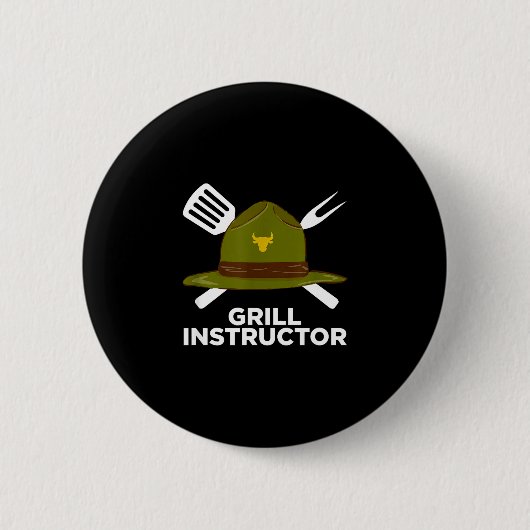 Grillmeister lustiger BBQ-Pitmaster-Grill-Vater Button (Vorderseite)