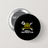 Grillmeister lustiger BBQ-Pitmaster-Grill-Vater Button (Vorne & Hinten)