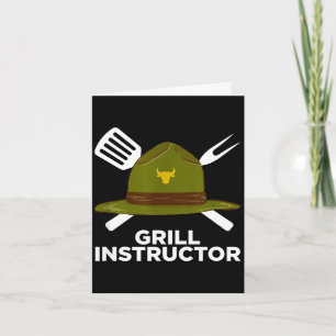 Grillmeister lustiger BBQ-Pitmaster grillender Vat Karte