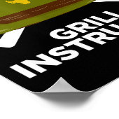 Grillmeister lustiger BBQ-Pitmaster grillender Vat Poster (Ecke)