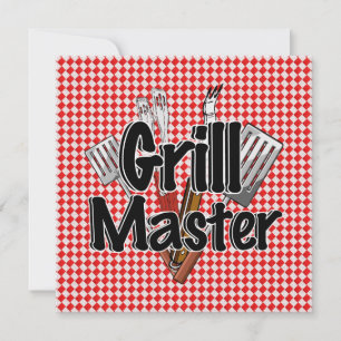 Grillmeister mit GRILLEN Tools & Picnic Table Einladung
