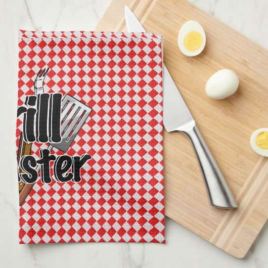 Grillmeister mit GRILLEN Tools & Picnic Table Handtuch (Viertel Falte)