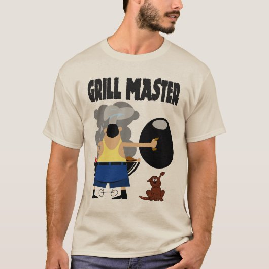 Grillmeister mit Hund T-Shirt (Vorderseite)