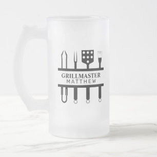 Grillmeister Name Vatertag  Mattglas Bierglas