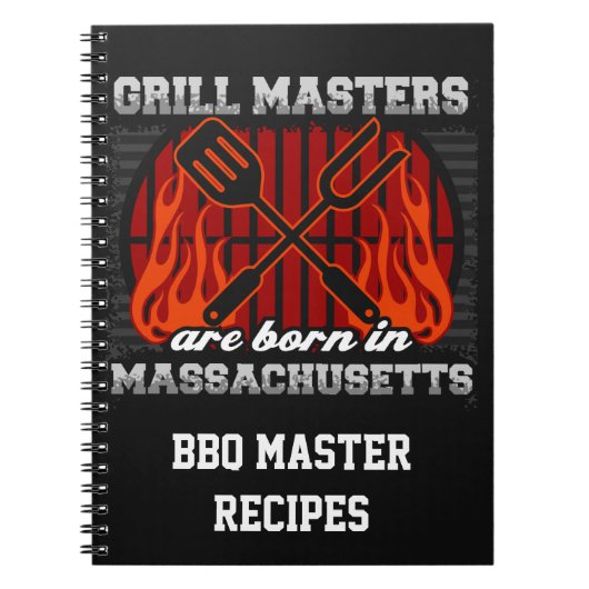 Grillmeister sind Geboren in Massachusetts Rezept Notizblock (Vorderseite)