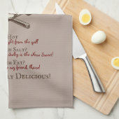 Grillmeister Skully - Vintage Skull-Illustration Geschirrtuch (Viertel Falte)