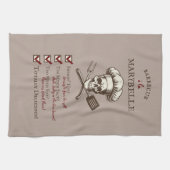 Grillmeister Skully - Vintage Skull-Illustration Geschirrtuch (Horizontal)