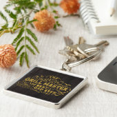 Grillmeister und Bester Vater je Vatertag Schwarz Schlüsselanhänger (Seite)