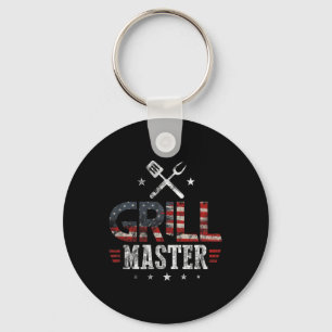 Grillmeister USA-Flagge Patriotischer Barbeque BBQ Schlüsselanhänger
