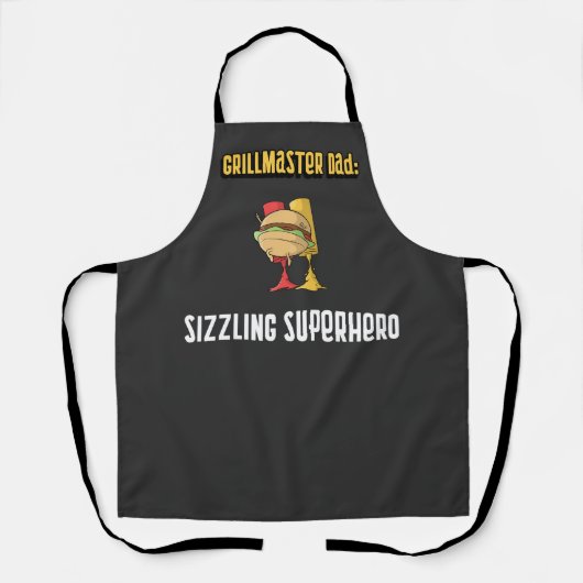 Grillmeister-Vater: Sizzling Superhero Schürze (Vorderseite)