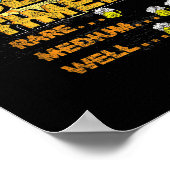 Grillmeisterbeer Betrunken Griller Steak Poster (Ecke)