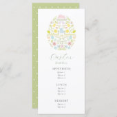 Grillmenü "Floral Easter Egg" Menükarte (Vorne/Hinten)