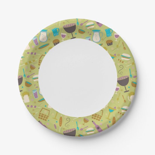 Grillmuster Pappteller (Vorderseite)