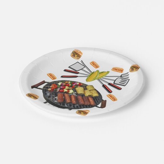 Grillpapier-Teller Pappteller (Schrägansicht)