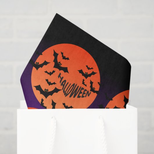 Grillpapier zu Halloween-Mond und Fledermäusen Seidenpapier (Geschenktüte)