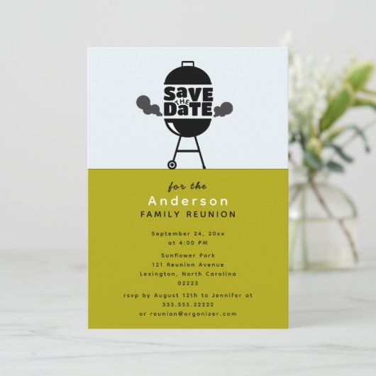 Grillparty Save the Date Einladung (Stehend Vorderseite)