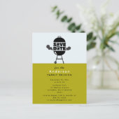 Grillparty Save-the-Date-Postkarte Postkarte (Stehend Vorderseite)
