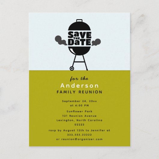 Grillparty Save-the-Date-Postkarte Postkarte (Vorderseite)
