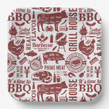 Grillparty-Teller, BBQ-Papierplatten, Partydekorat