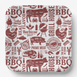 Grillparty-Teller, BBQ-Papierplatten, Partydekorat Pappteller