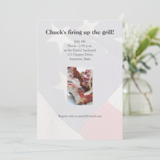 Grillrippen nah einladung (Stehend Vorderseite)