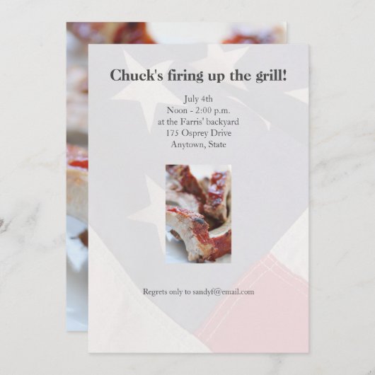 Grillrippen nah einladung (Vorne/Hinten)