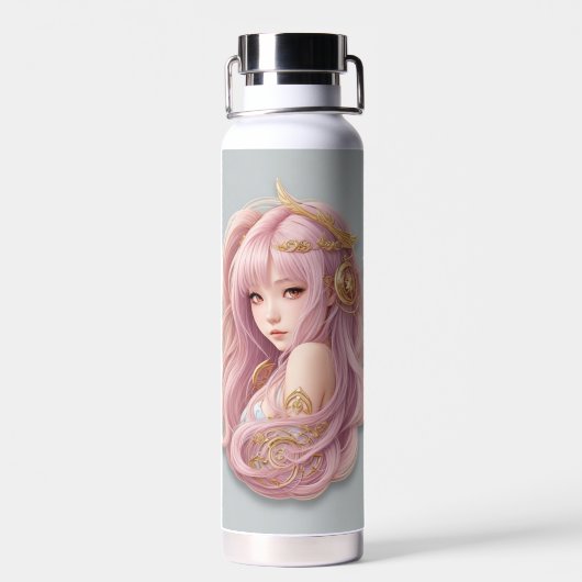 Grillrosa mit Kalkstein Trinkflasche (Rückseite)