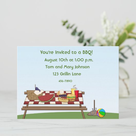 Grilltisch Einladung (Stehend Vorderseite)