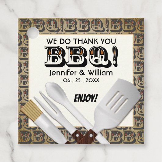 Grilltools Barbecue-Party | Vielen Dank Geschenkanhänger (Vorderseite)
