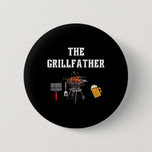 Grillvater Grillen Lustig Bbq Fleisch Vater Opa Gr Button