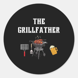 Grillvater Grillen Lustig Bbq Fleisch Vater Opa Gr Runder Aufkleber