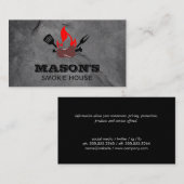 Grillwurst auf Skewer und Flammen Visitenkarte (Vorne/Hinten)