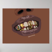 Grillz-Ästhetik, Gold Grills (Grillz) Zähnen Kunst Poster (Vorne)