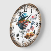 Grillzeit Große Wanduhr (Winkel)