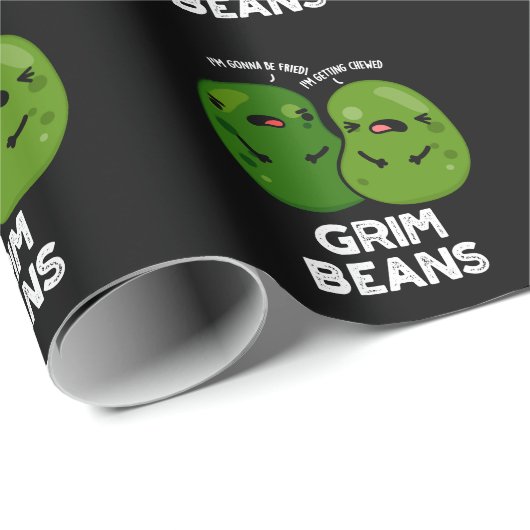 Grim Beans Funny Veggie Puns Dark BG Geschenkpapier (Rolleneckpunkt)