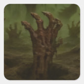 Grim Hand Quadratischer Aufkleber (Vorderseite)