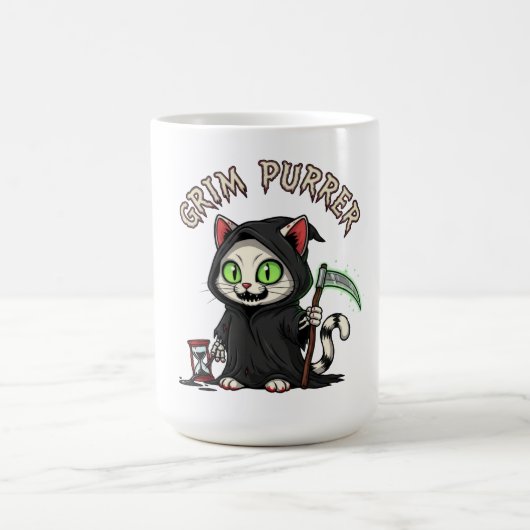 Grim Purrer Halloween Cat Kaffeetasse (Mittel)