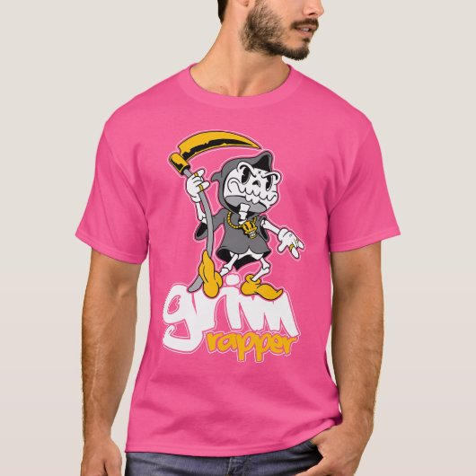 Grim Rapper - Funny Old School Hip Hop Funny Rappe T-Shirt (Vorderseite)