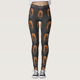 Grim Reaper Cartoon in Sunset Graveyard Leggings