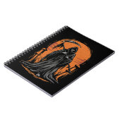 Grim Reaper Cartoon in Sunset Graveyard Notizblock (Linke Seite)