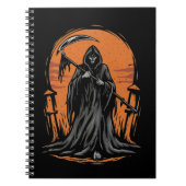 Grim Reaper Cartoon in Sunset Graveyard Notizblock (Vorderseite)