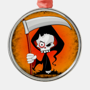 Grim Reaper Creepy Funny Cartoon Ornament Aus Metall
