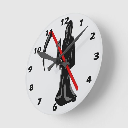 Grim Reaper Design Runde Wanduhr (Winkel)