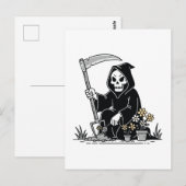 Grim Reaper Gardening Flowers Postkarte (Vorne/Hinten)