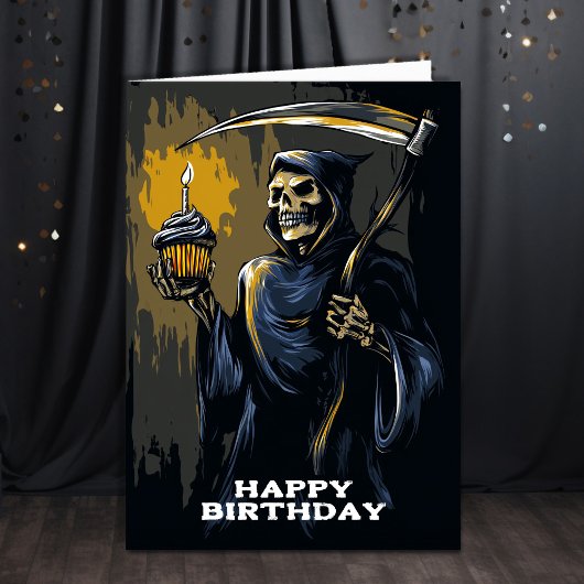 Grim Reaper Geburtstag Karte