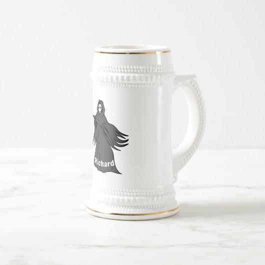 Grim Reaper Golfer Stein | Golf Beer Lovers Gift Bierglas (VorderseiteRechts)